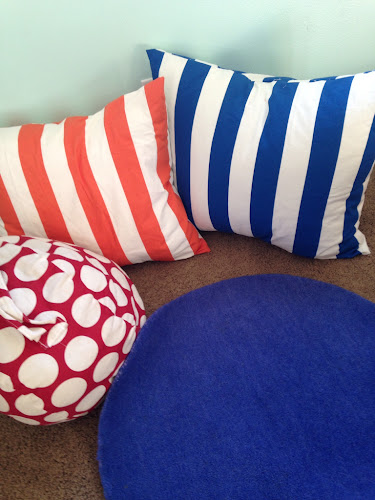 Striped envelope pillow covers tutorial